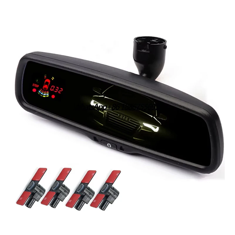 GreenYi New Auto Dimming Car Interior Rearview Mirror 4 Parking Sensor With Original Bracket 16mm Flat Sensor