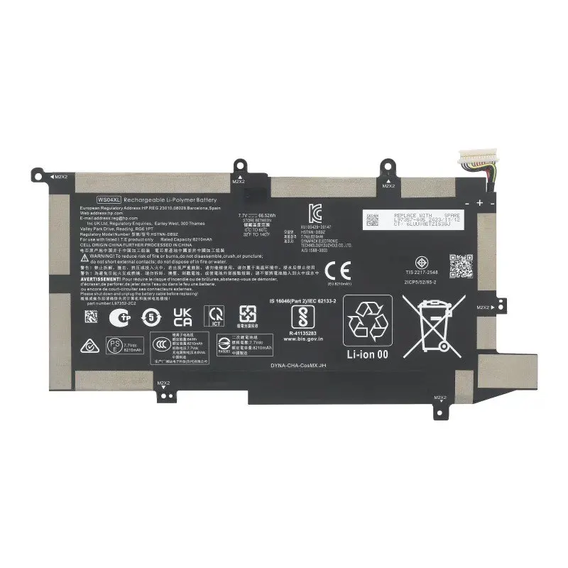 WS04XL Laptop Battery for HP Spectre X360 14-EA 14T-EA000 14-EA0007NA 14-EA0002NI TPN-Q250 HSTNN-DB9Z L97357-005 7.7V 66.52Wh
