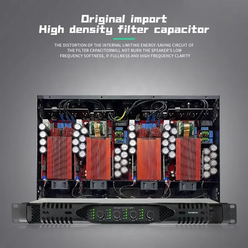 MIA-DZ1300 4 * 2000W * 4Ω 1U Digital Amplifier 4 * 2000W 4-Channel Power Amplifier Stereo System Professional Audio Class D