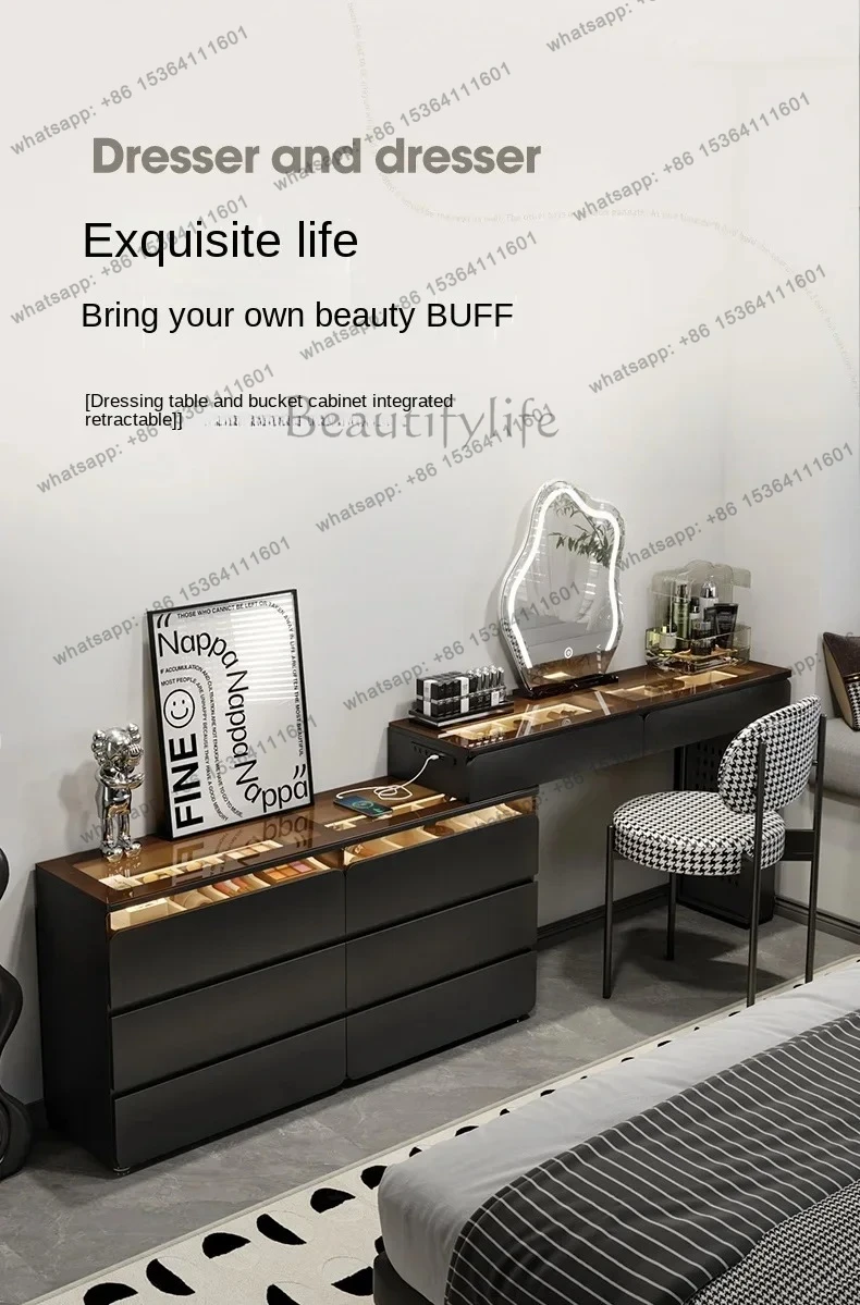 dresser integrated retractable ultra-thin small apartment bedroom bedside cabinet six bucket storage cabinet