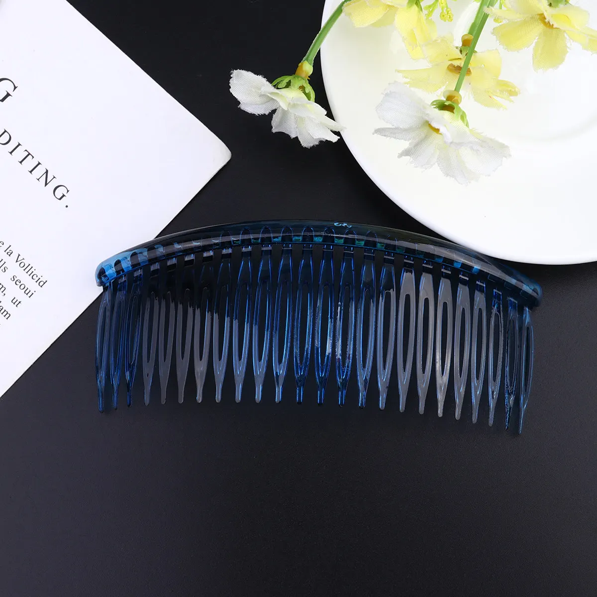 

4Pcs Resin Teeth Hair Combs Strong Non Slip Hair Clips for DIY Hairpieces Wedding Headdresses Jewelry Accessories