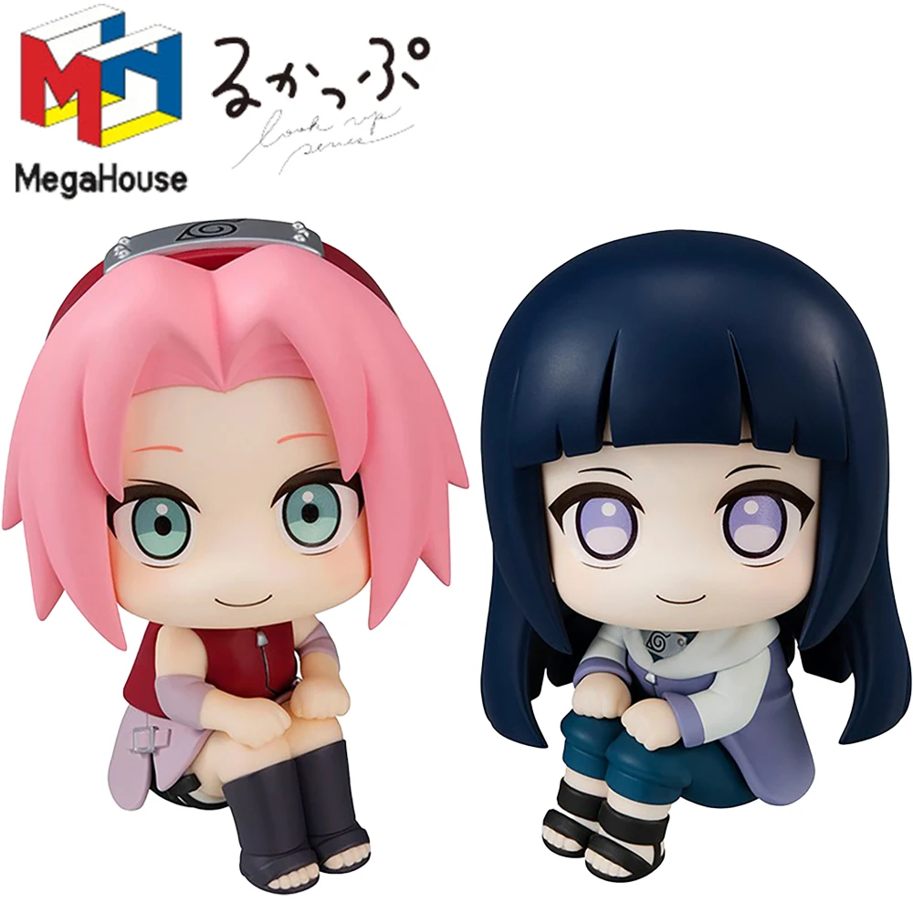 In Stock Original Megahouse Look Up Naruto Hyuuga Hinata Haruno Sakura Kawaii Anime Girls Figures Cute Model Toys Gifts