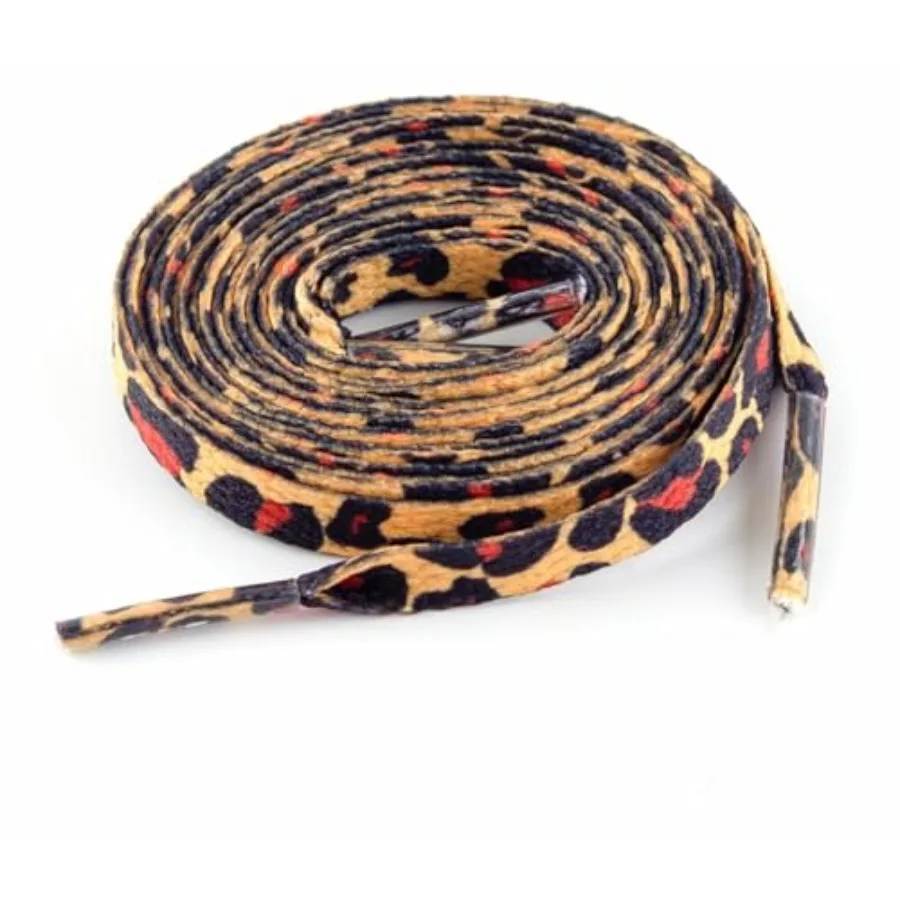 

1P леопардовый принт шнурки для обуви камуфляжные тонкие плоские шнурки