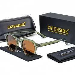 CATERSIDE-Óculos Retro Polarizados para Homens e Mulheres, TR90 Frame, Moda Óculos De Sol, Ao ar livre, Alta Qualidade, Viagem, UV400, Eyewear Gift