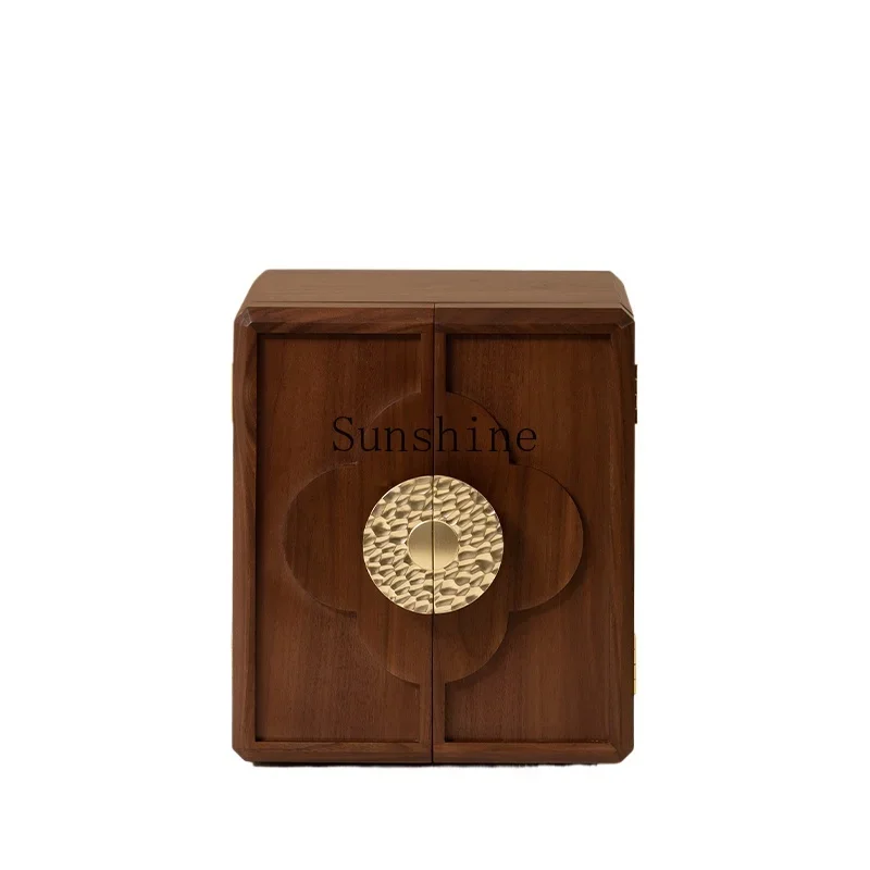 Solid wood jewelry storage box, high-end gold jewelry with lock, national style hand jewelry box