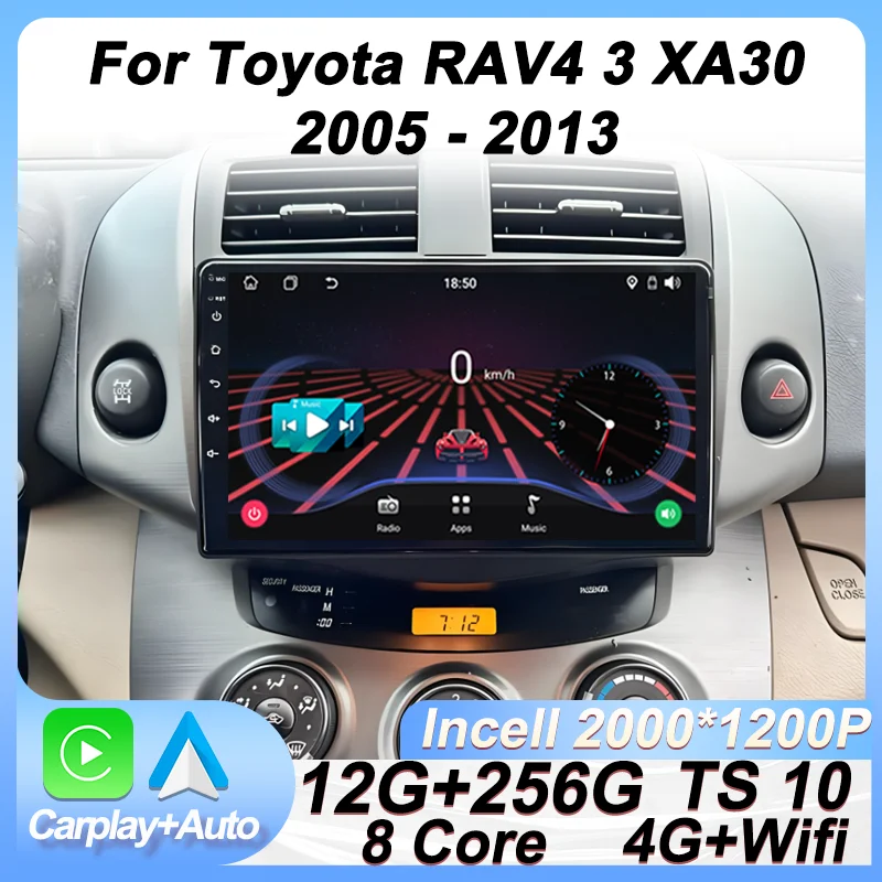 

Stereo Head Unit Android For Toyota RAV4 3 XA30 2005 - 2013 GPS Navigation Intelligent System Carplay 8 Core RDS 5G Wifi BT
