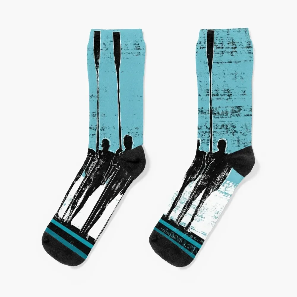 

Rowing Crew in Black and Blue Socks happy loose hip hop Men Socks Women's