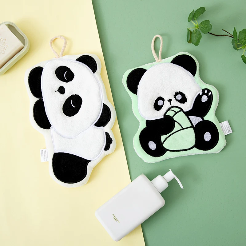 New Creative Cartoon Hand Towel Series Kawaii Panda Dessert Sloth Shaped Hand Towel in Bathroom Kitchen Cute Room Wall Decor