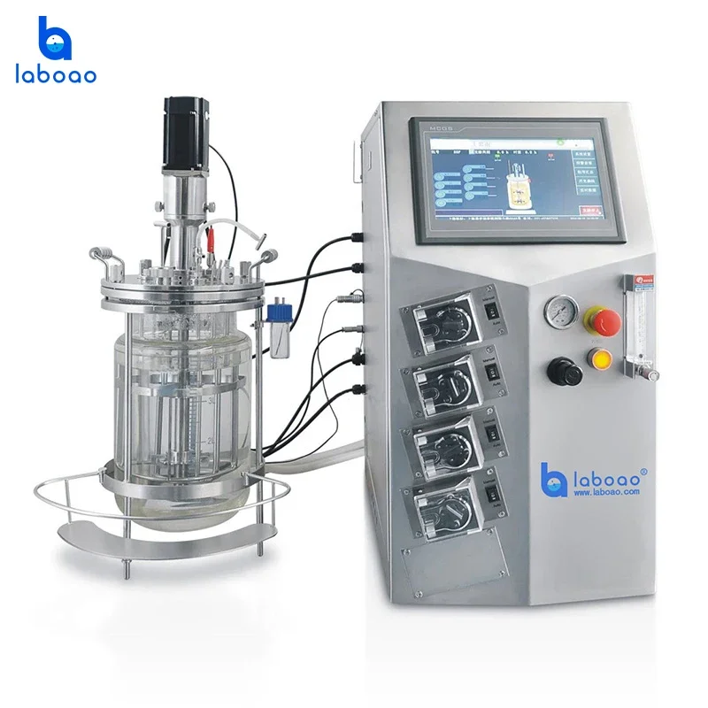 Laboao Benchtop Mechanical Stirring 1-10L Glass Fermenter Bioreactor