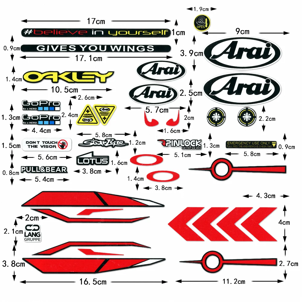 สําหรับ Arai หมวกกันน็อกสติกเกอร์ KTM Yamaha Honda Kawasaki BMW CF MOTO Aprilia Benelli Suzuki Ducati รถจักรยานยนต์อุปกรณ์เสริม Casque Decal