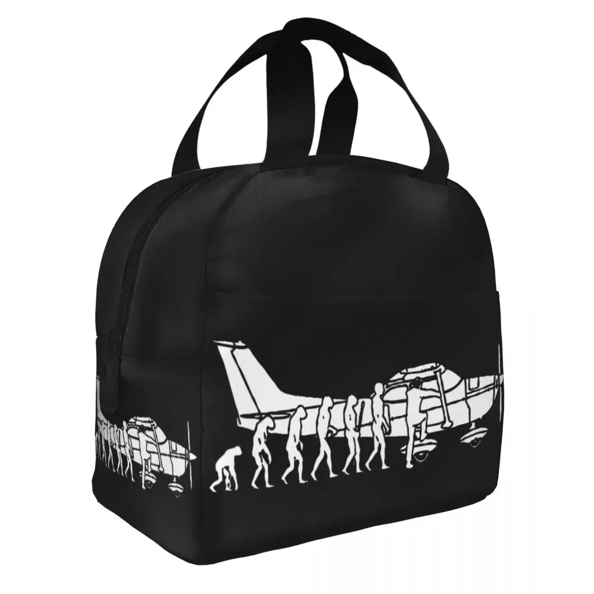 

Evolution Cessna Pilot Airplane Insulated Lunch Bag Thermal Bag Reusable Aviation Plane Fighter Leakproof Tote Lunch Box