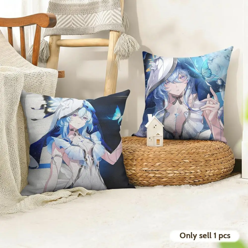 Hot Game Wuthering Waves The Shorekeeper Cushion Cover Organic Linen Square Pillow Case Durable Non-Allergenic And Kind To Skin