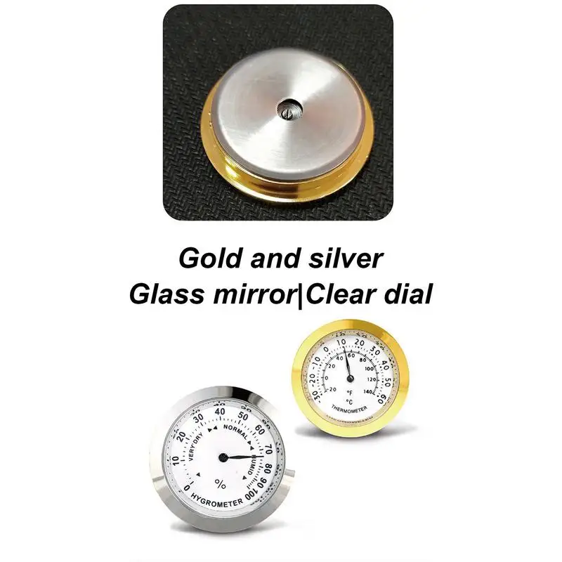 Round Humidor Hygrometer High Precision Analog Humidity Sensor Hygrometer Monitor for Humidor Cabinet Care Hygrometer