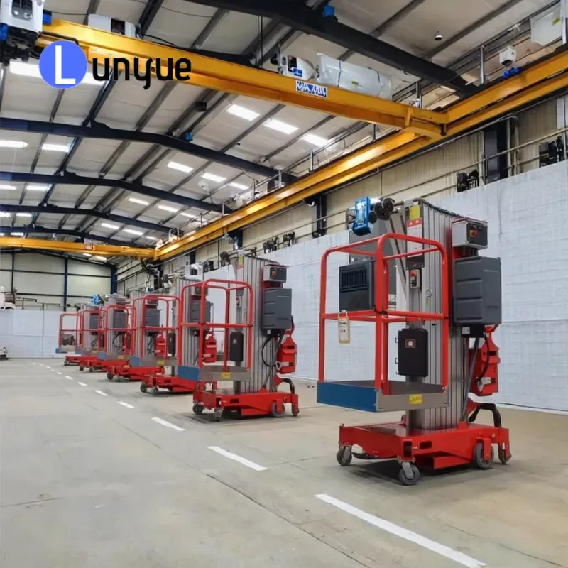 Single Hydraulic Elevator Lift Aluminum Platform Portable Lifter Chain Sling Type New Condition for Warehouse Workshop Garage