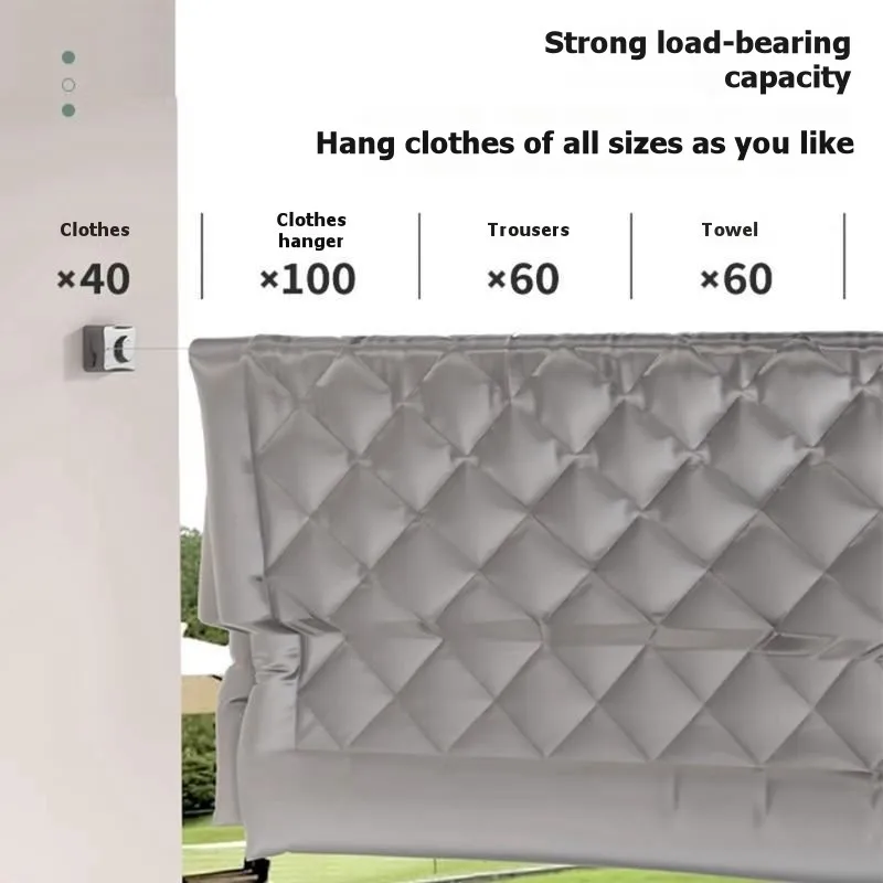 

【CHRISTMAS 】Retractable Clothesline, Dormitory Bathroom Indoor Balcony Steel Wire Drying Rope, No Drilling Required Clo