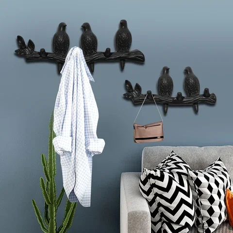 Creative Bird Shape Wall Hooks ABS Towel Hooks Living Room Hanger Towel Key Hooks Hat Handbag Holder Home Decoration