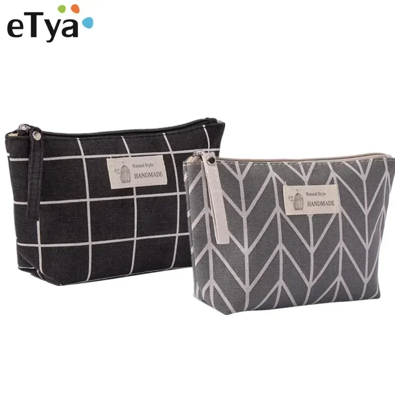 Women Cosmetic Bags Ladies Zipper Makeup Bag Canvas Phone Coin Handbag Travel Neceser Beauty Wash Organizer Bag Pouch