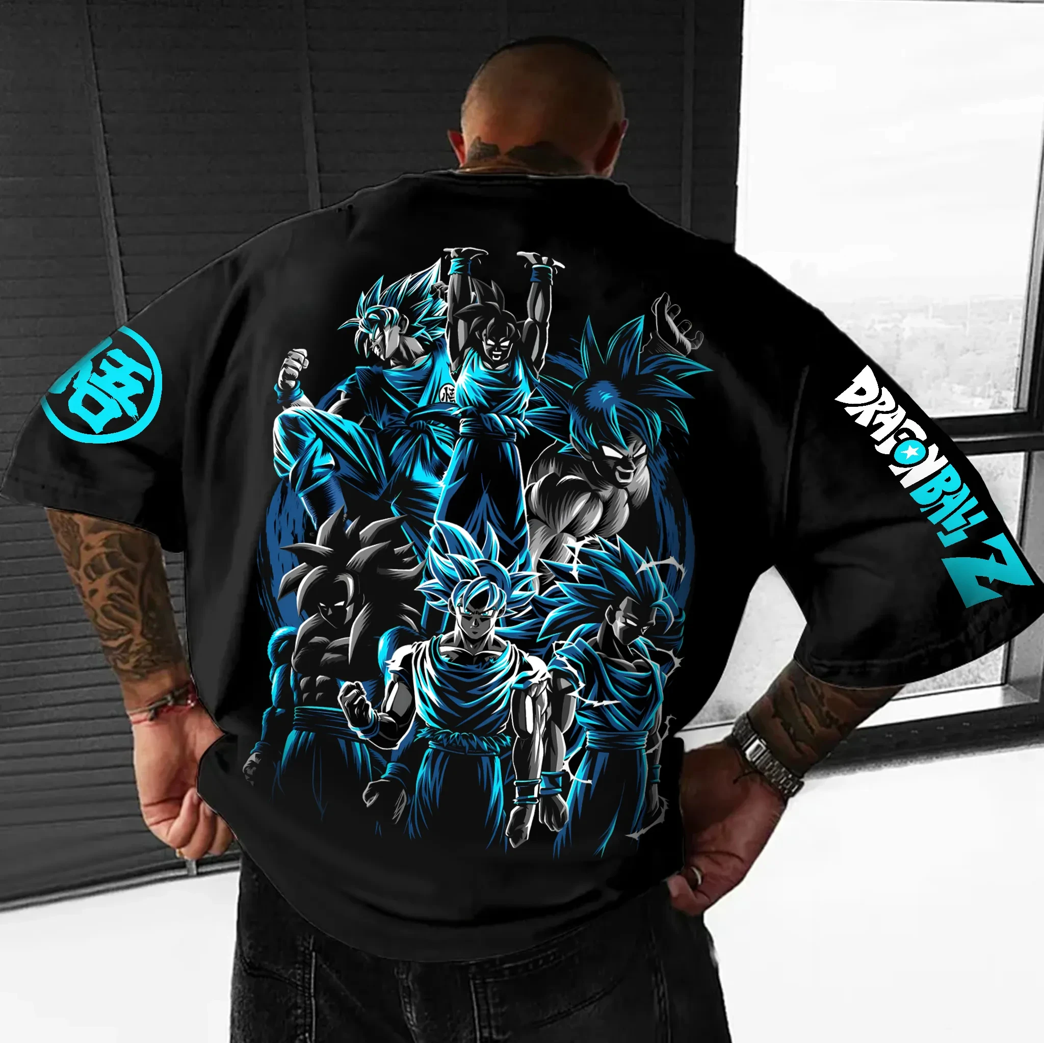 

Хлопковые американские мужские и женские летние дышащие спортивные свободные футболки с короткими рукавами и принтом Dragon Ball Goku