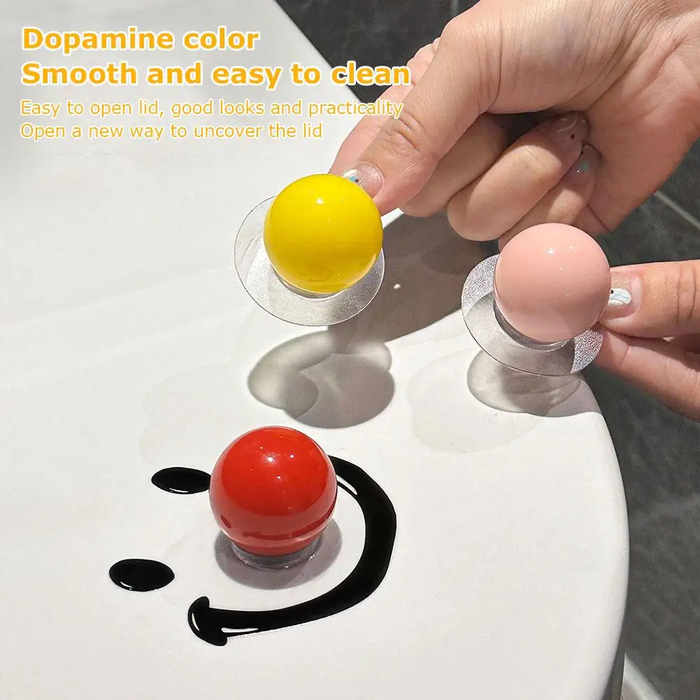 Dopamine Smile Ball Toilet Seat Lifter Round Shape Handheld Toilet Seat Cover Opener Toilet Lifting Device Avoid Touching