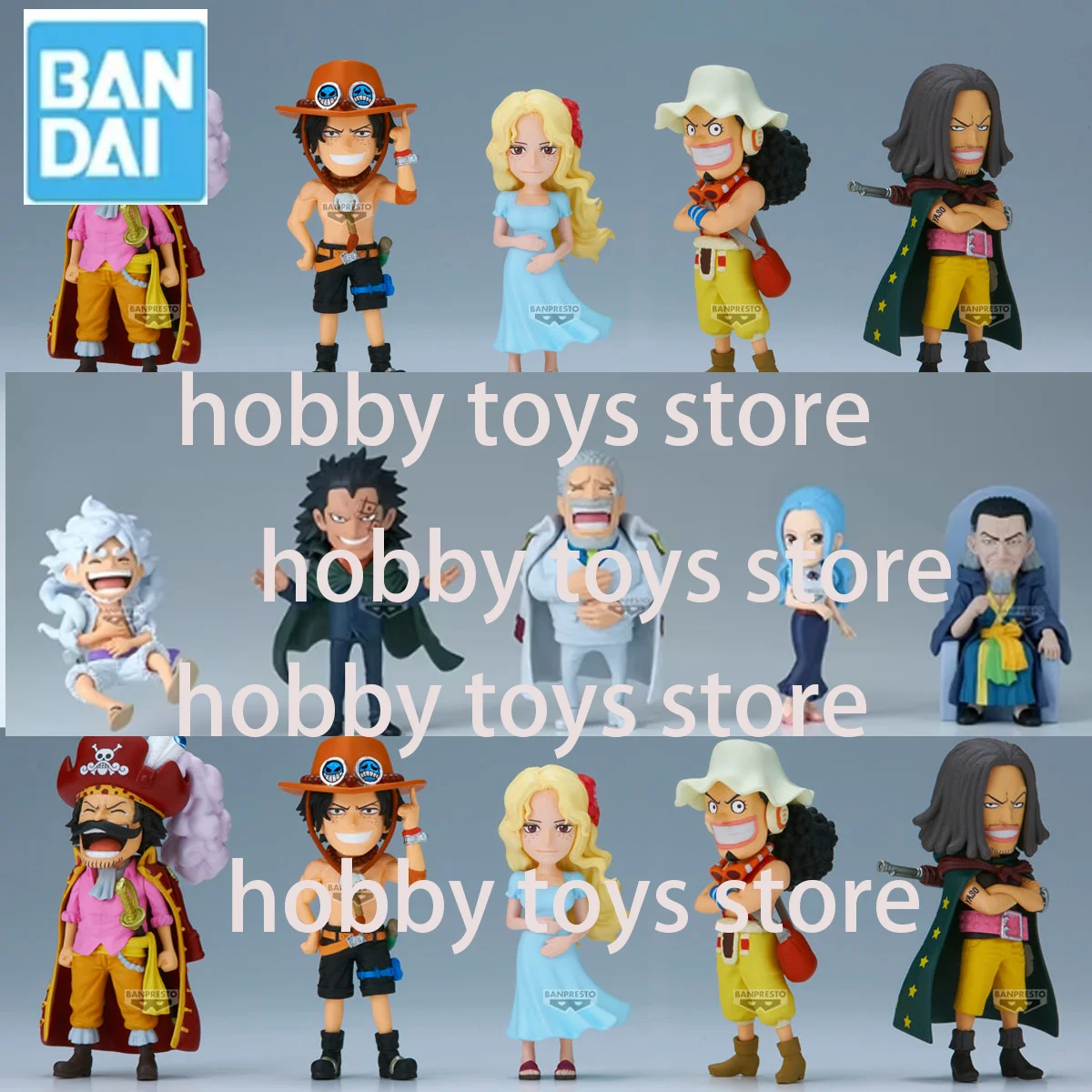 Bandai Original WCF Parent-child Bloodline 1 Revolutionary Army Luffy Vivi Roger ACE Sabo Garp Anime Action Figures Toy Gift