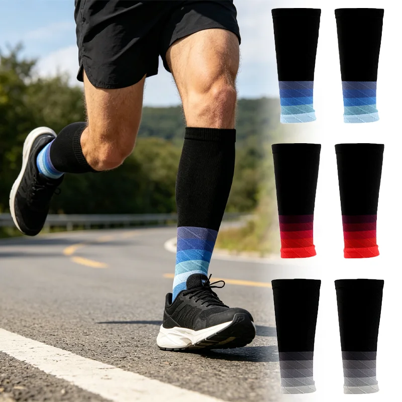 1-10Pairs Compression Football Socks Cover Leg Sweat Proof Calf Socks Sports Leg Covers for Running Soccer Basketball Fitness