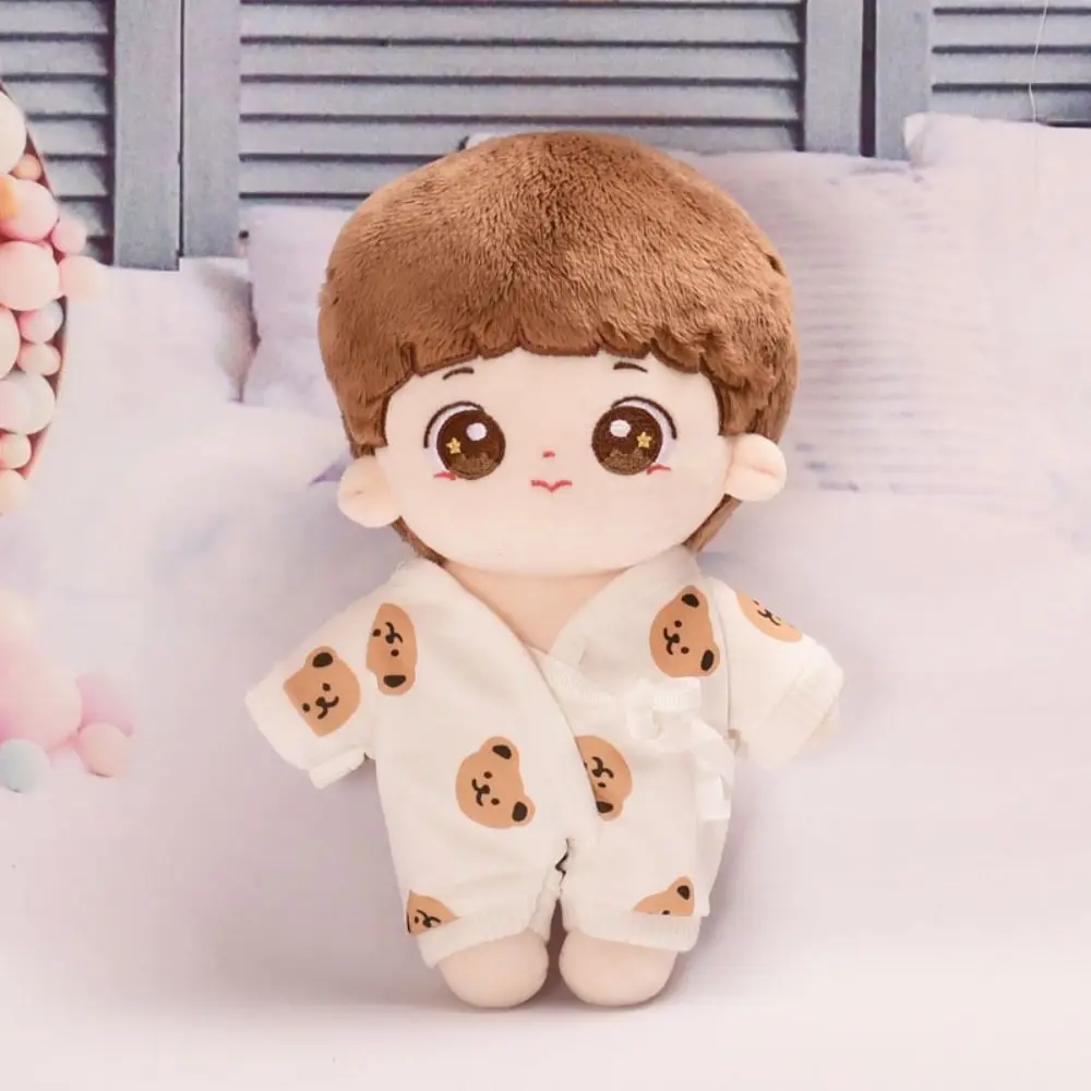 15cm/20cm Cotton Doll Pajamas With Eye Mask Stuffed Cotton Doll Sleep Clothes Cute Replacement Bathrobe Dolls Accessories