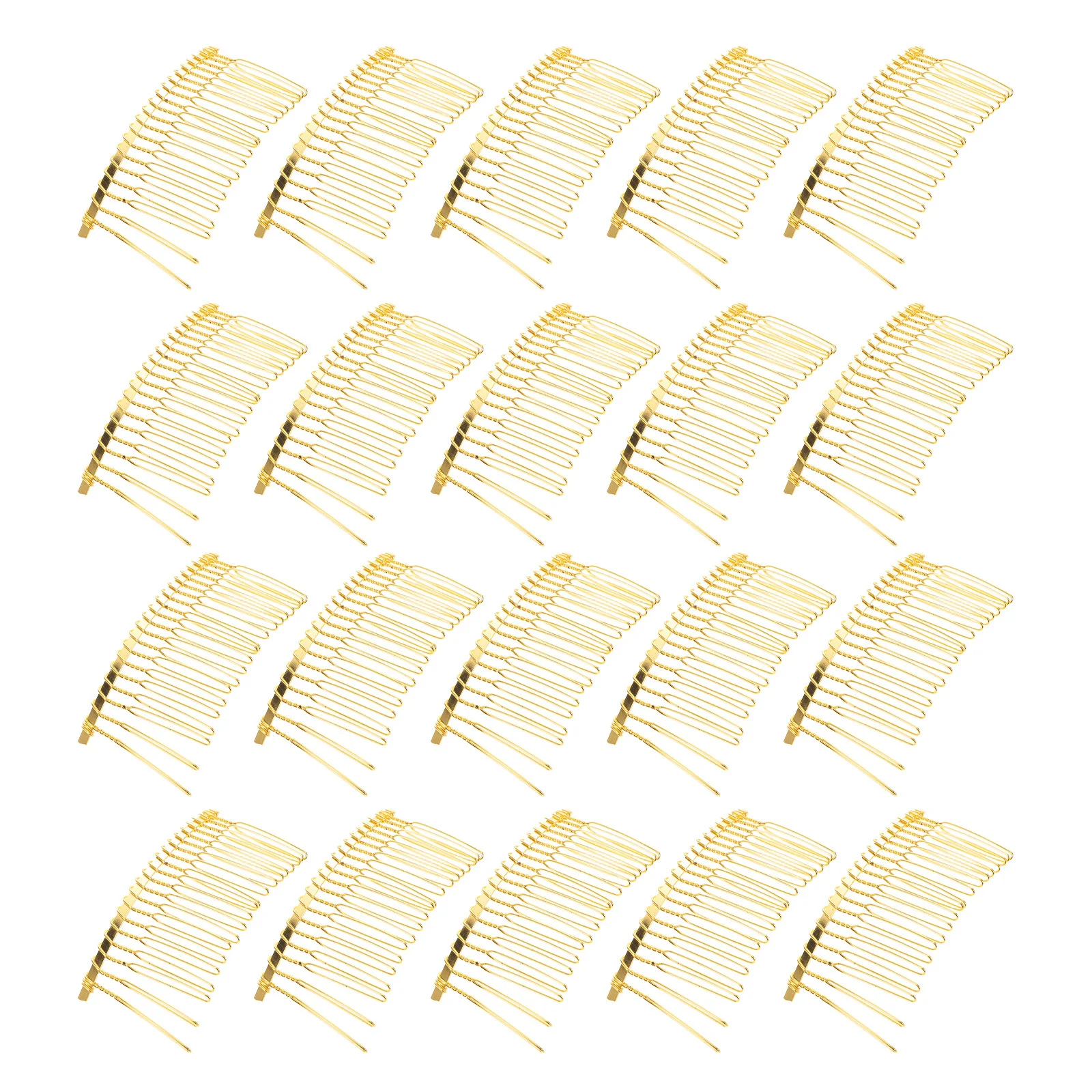 

20Pcs Metal Hair Combs for Women Gold Plated Slide Barrettes 20 Tooth Design Comfort Fit Styling Comb for Curly