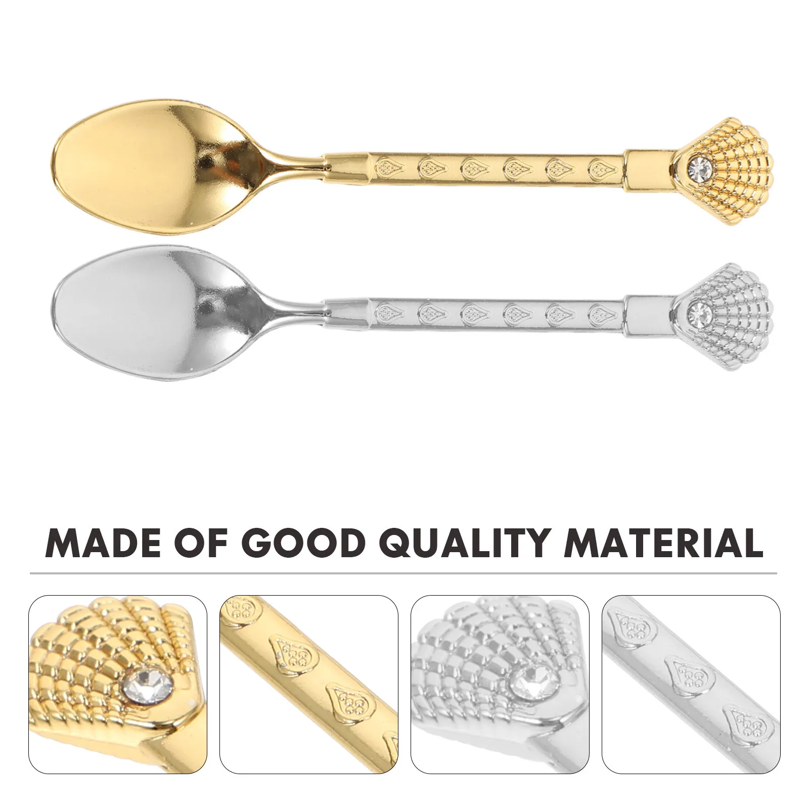 

2Pcs Zinc Alloy Coffee Spoons Smooth Surface Home Bar Use Ergonomic Handle Easy Clean Dessert Spoons Coffee Spoon