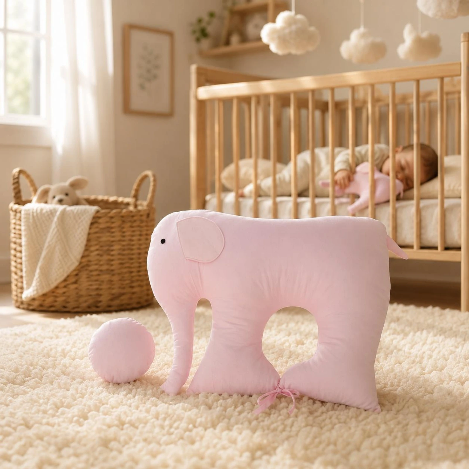 象の赤ちゃん用枕 取り外し可能なカバー付き 象のぬいぐるみ枕 - Baby Nursery Nurse のレビューと価格