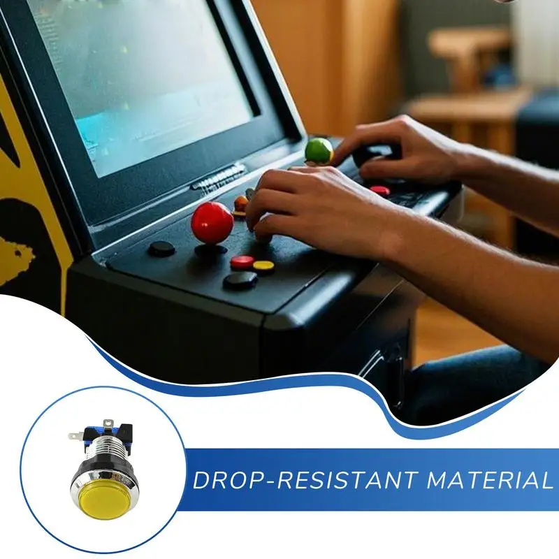 Arcade Machine Game Console Push Button Small Round Button For Arcade Machine Fall-Resistant Game Supplies For Adults Boys And