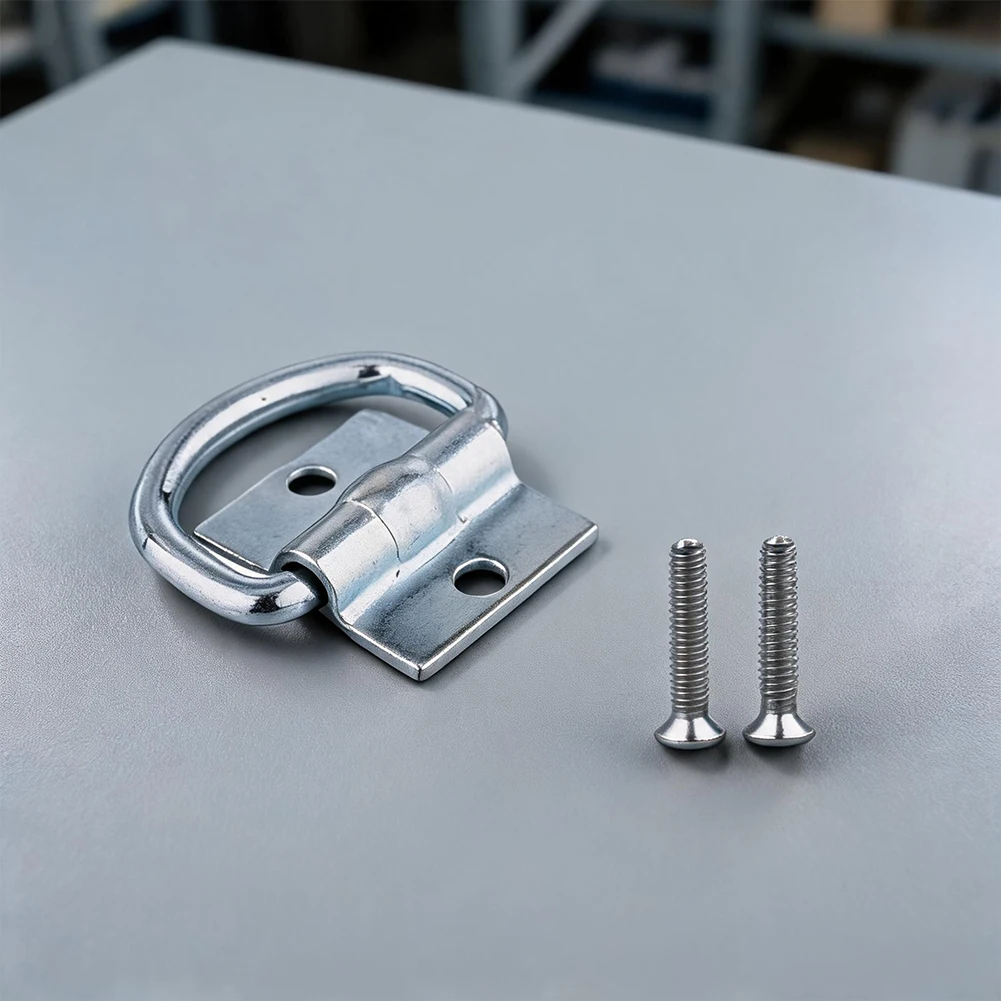 Recessed D Ring Floor Anchor Kit 8pcs for Truck Trailer RV Van Cargo Tie Down System Flush Mount Design Silver Galvanized