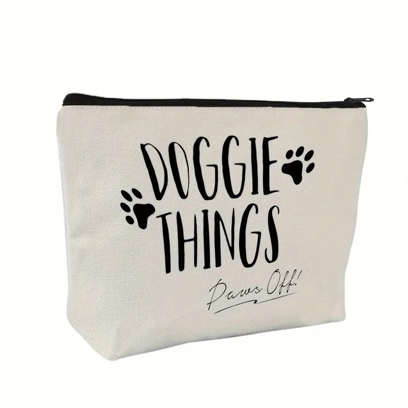 A women's travel makeup bag and toiletry bag，Makeup bag printed with super cute animal footprints