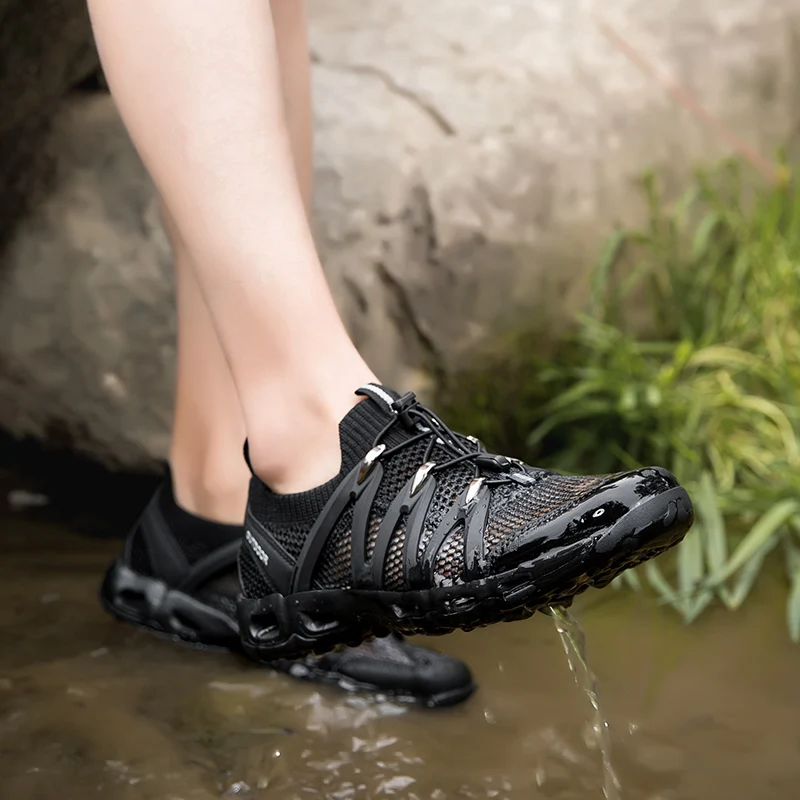 Summer New Men'S Outdoor Hiking Shoes Anti Slip Wear-Resistant Casual River Tracing Shoes Multifunctional Water Sports Shoes