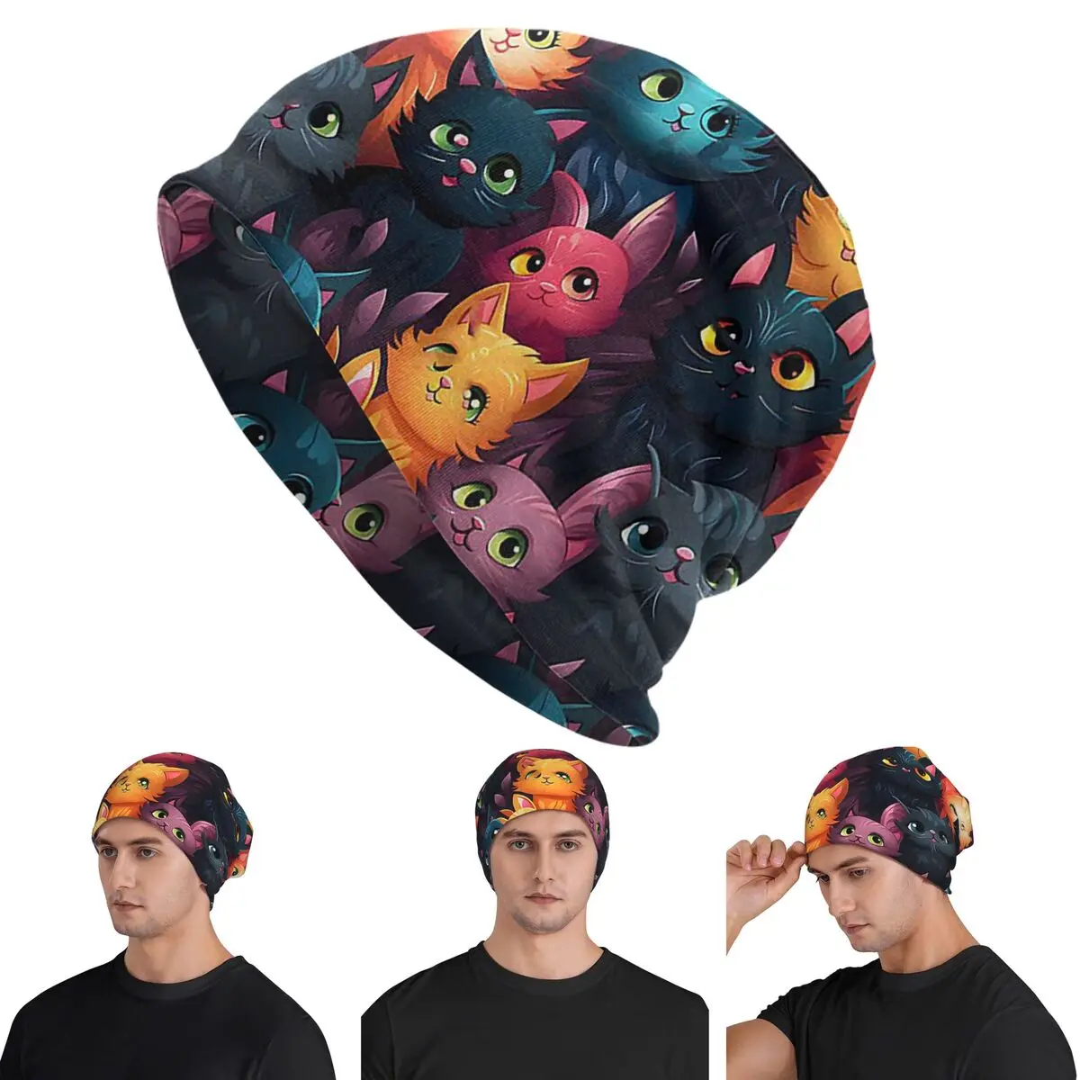 

CATS! Drawstring Bag41 Skullies Beanies Hats Warm Autumn Winter Outdoor Cap Knitted Bonnet Caps for Men Women Adult