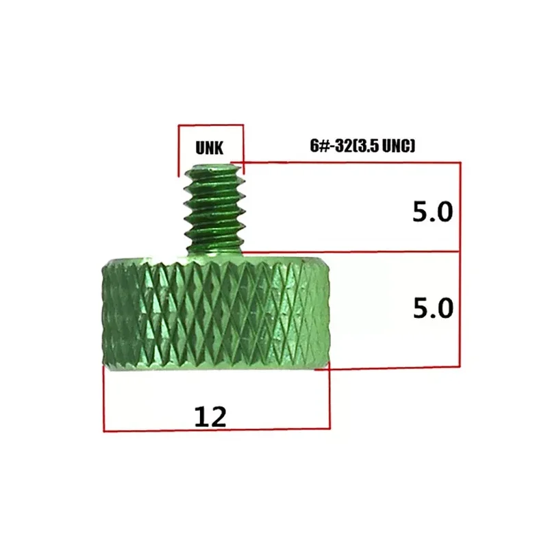 Hongtu UNC 6#-32*5MM Colorful Thumb Screws - Aluminium Flat Knurled Design, Ideal for PC Computer Case Fastening