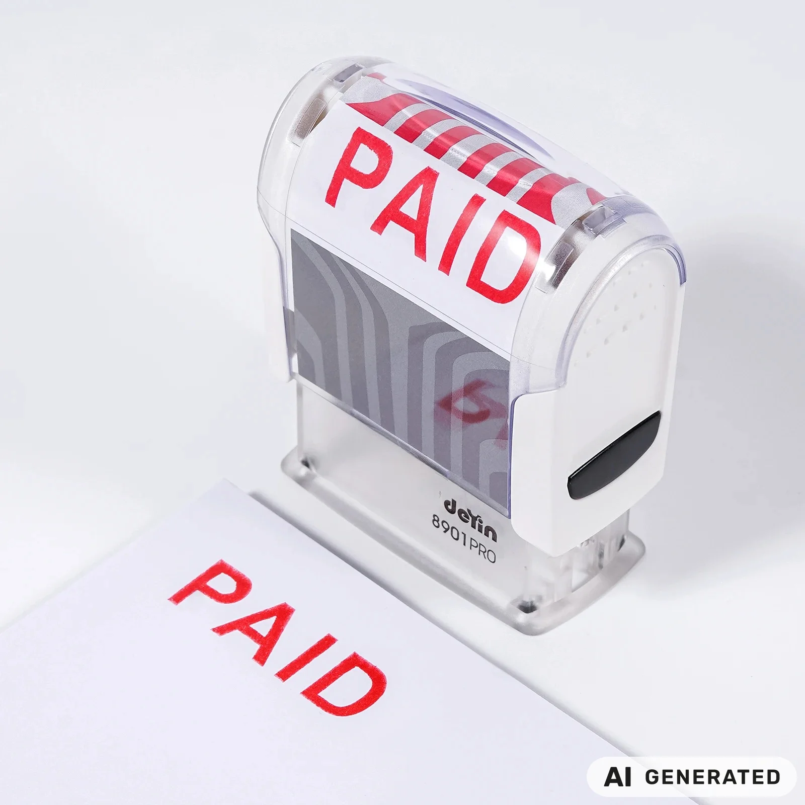 Self-Inking Office Stamp for Business Stock Message Stamps in Rubber Customizable PAID RECEIVED CANCELLED CHECKED COMPLETED PAGA