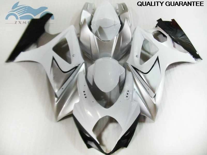 

Motorcycle Fairing kits for Suzuki GSXR 1000 2007 2008 K7 K8 ABS plastic fairings kit 07 08 GSXR1000 silver white