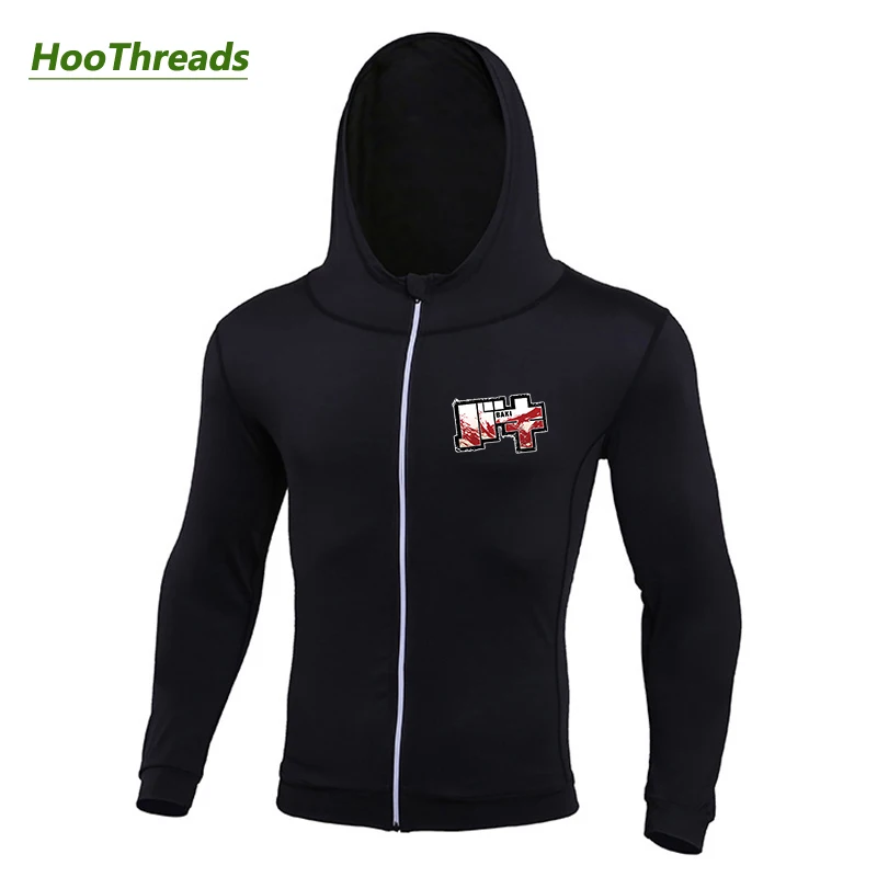 

Anime Baki Print Fitness Running Jackets for Men Sports Athletic Hooded Coats Quick Dry Stretch Outwear Long Sleeve Zip Up Tops