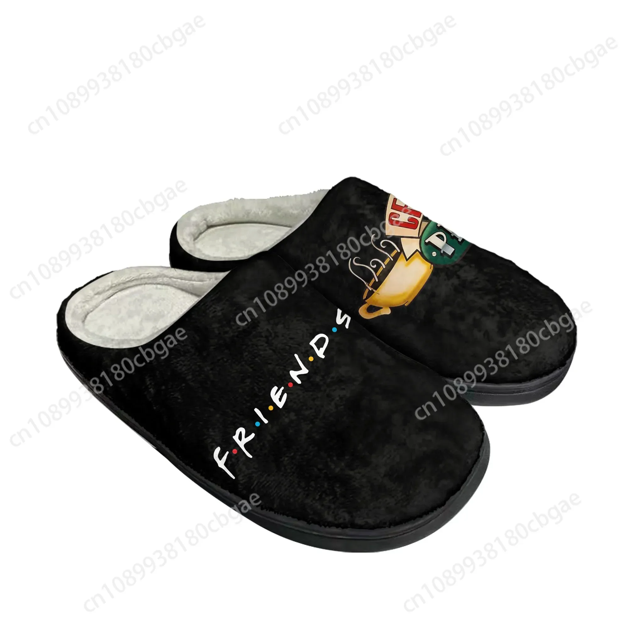 Friends TV Show Central Perk Coffee Home Cotton Slippers Mens Womens Plush Bedroom Casual Keep Warm Shoes Indoor Customized Shoe