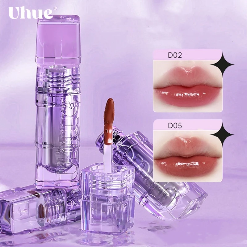 Uhue Lip Honey Moisturizing Hydrating Glass Lip Glaze Crystal Fruit Nourishing Lipstick for Women Lip Gloss Beauty Makeup