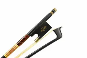 

4/4 Violin Bow Black Carbon Fiber Ebony Frog Great Balance natural Horsehair