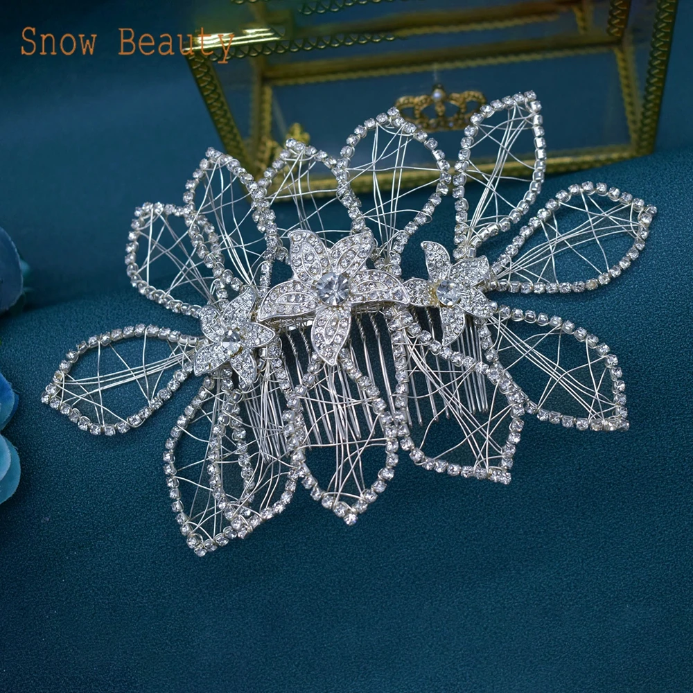 

A511 Fashion Bridal Hair Combs Crystal Hair Clips For Women Tiara Rhinestone Wedding Jewelry Hair Accessories Party Headpieces