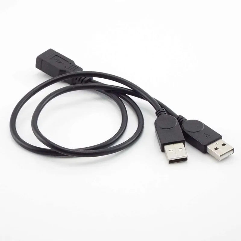 USB 2.0 A Male To Dual Female Splitter DC Power Supply Extension Cable Super Speed Data Sync Charging For U Disks