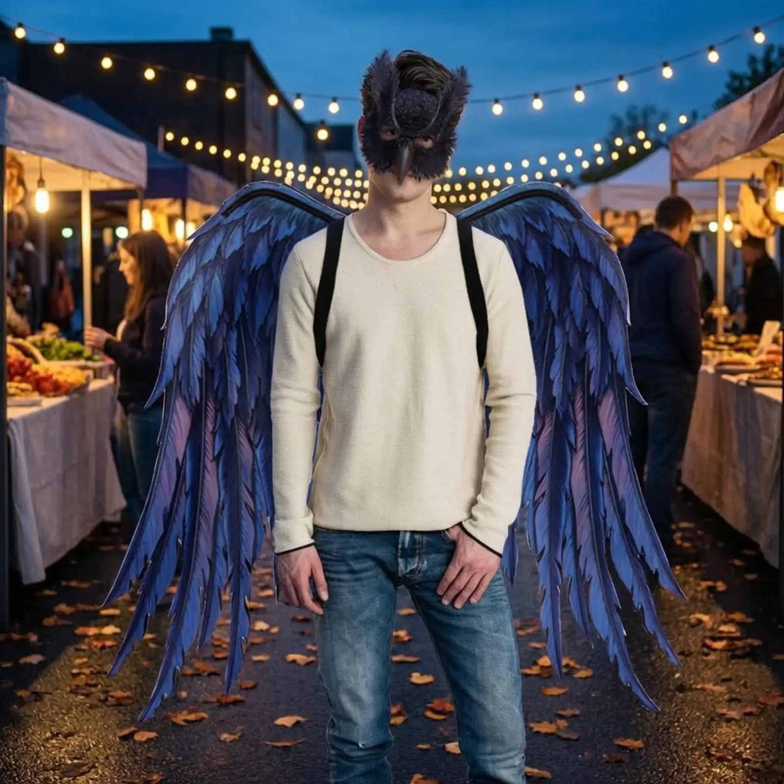 Wearable Dragon Wings and Visor for Adult Costume Party Fantasy Stage Performance Halloween Accessory Set