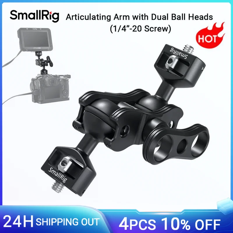 SmallRig Aluminum Alloy Quick Release Articulating Magic Arm with Double Ballheads + 1/4