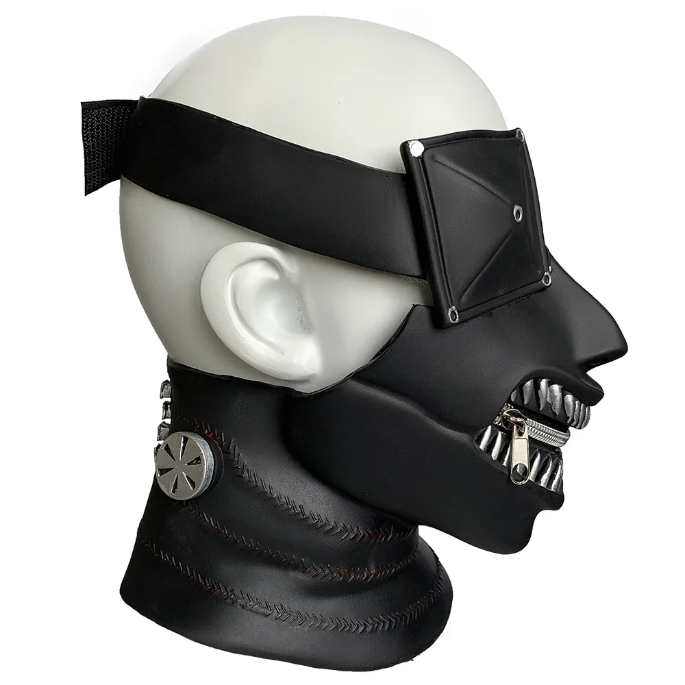 Halloween-Requisiten Masken Cosplay-Zubehör, Cosplay-Perücke mit Verstellbarem Reißverschluss aus Gummi – Detail 4