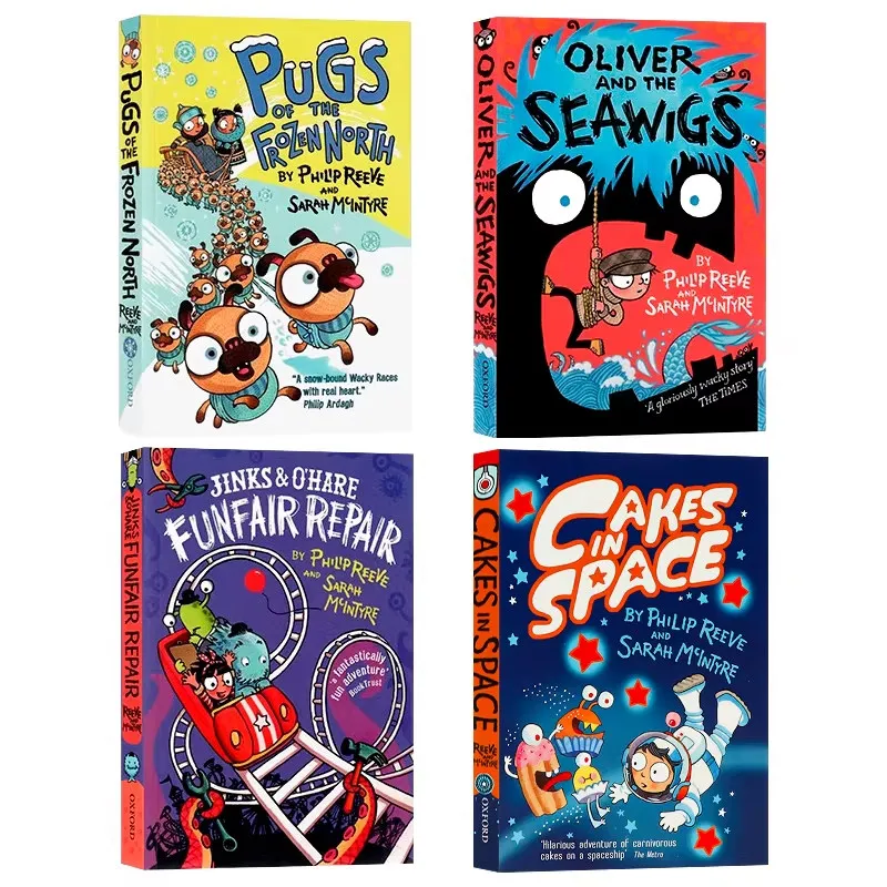 Reeve and McIntyre Adventures 4 Books Set Philip Reeve Carnegie Award Winner Kids Fantasy Chapter Book Jinks and O'Hare