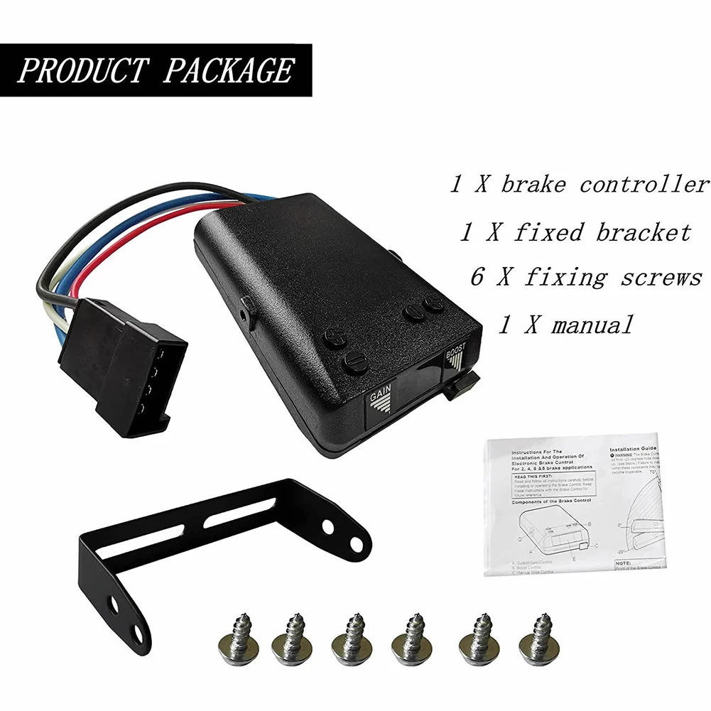 Responsive Electronic Trailer Brake Controller Real LED Display Adjustable Braking Power Quick Wiring Connection