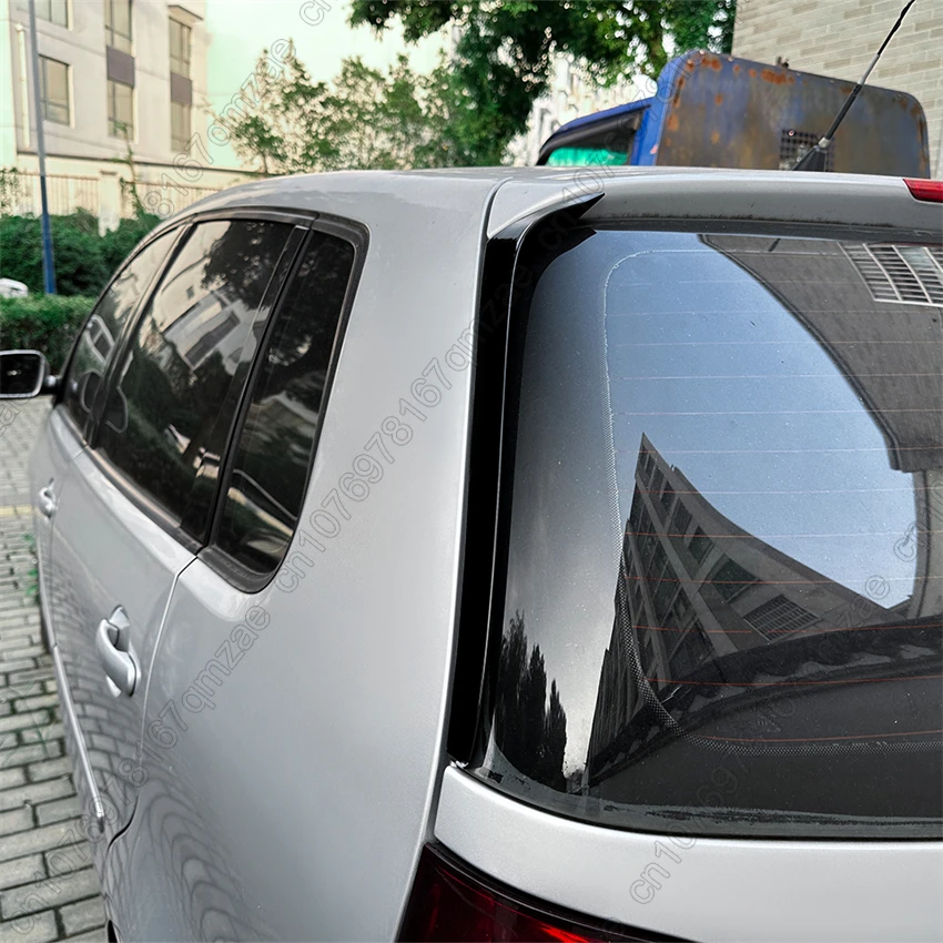 Car Rear Window Side Spoiler Wing Trim For Volkswagen VW Polo 9N 2001-2009 Gloss Black Tail Windshield Cover Lip Tuning view 3