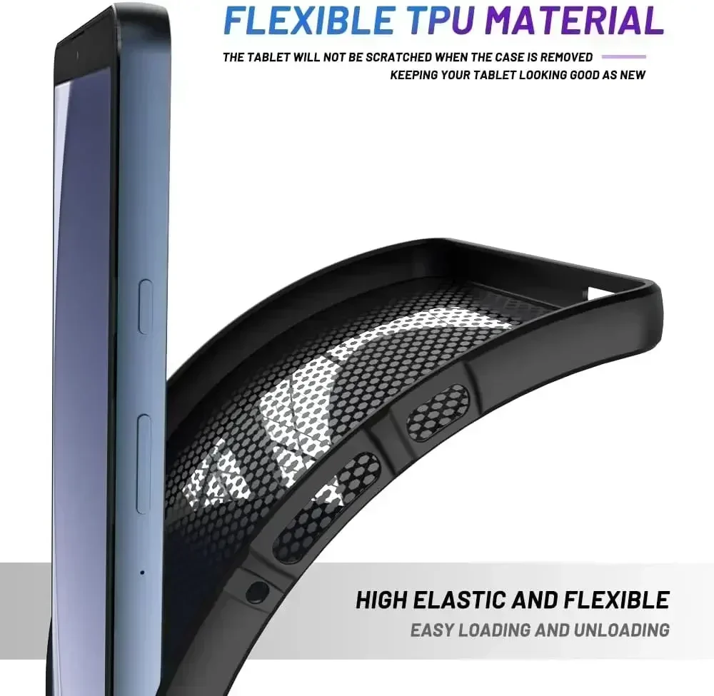 Soft Case For Samsung Galaxy Tab A9 Plus 2023 10.9 S7 S8 S9 FE Plus Ultra 12.4 Silicone TPU Black Protective Shell Back Cover